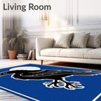 Black Raven Moon Blue Art Rug