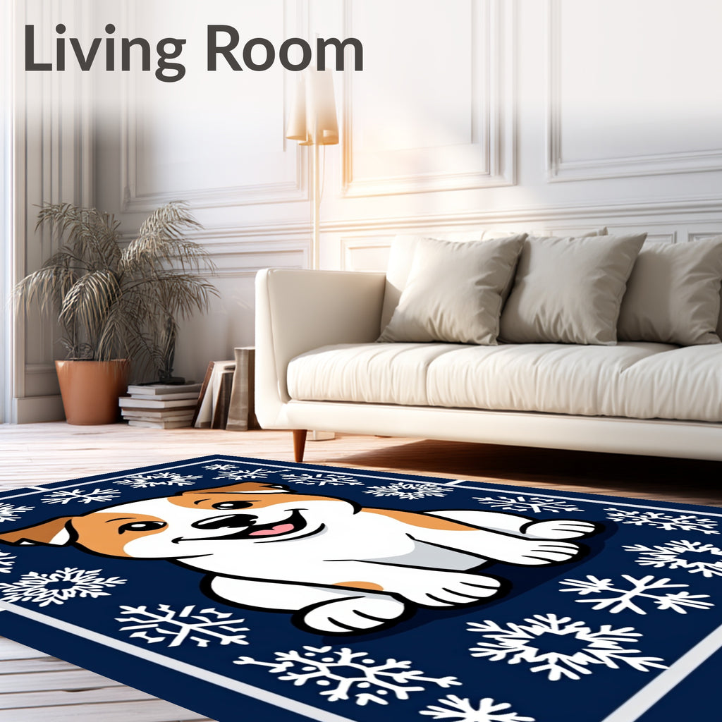 Cute Puppy Snowflake Joy Rug