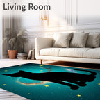 Black Cat Cosmic Starscape Rug