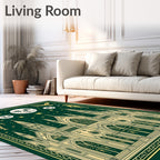 Gothic Emerald Castle Celestial Scene Rug