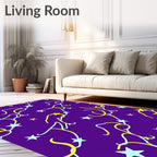 Cosmic Yellow and Blue Starry Swirl Rug
