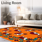 Festive Santa Hats Holly Border Rug