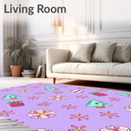 Whimsical Winter Holiday Elements Pastel Rug