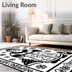 Joyful Santa Snowflake Christmas Tree Gift Rug