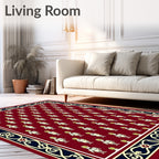 Crimson Regal Soldier Repeating Border Rug