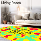 Playful Yellow Creature Blob Art Rug