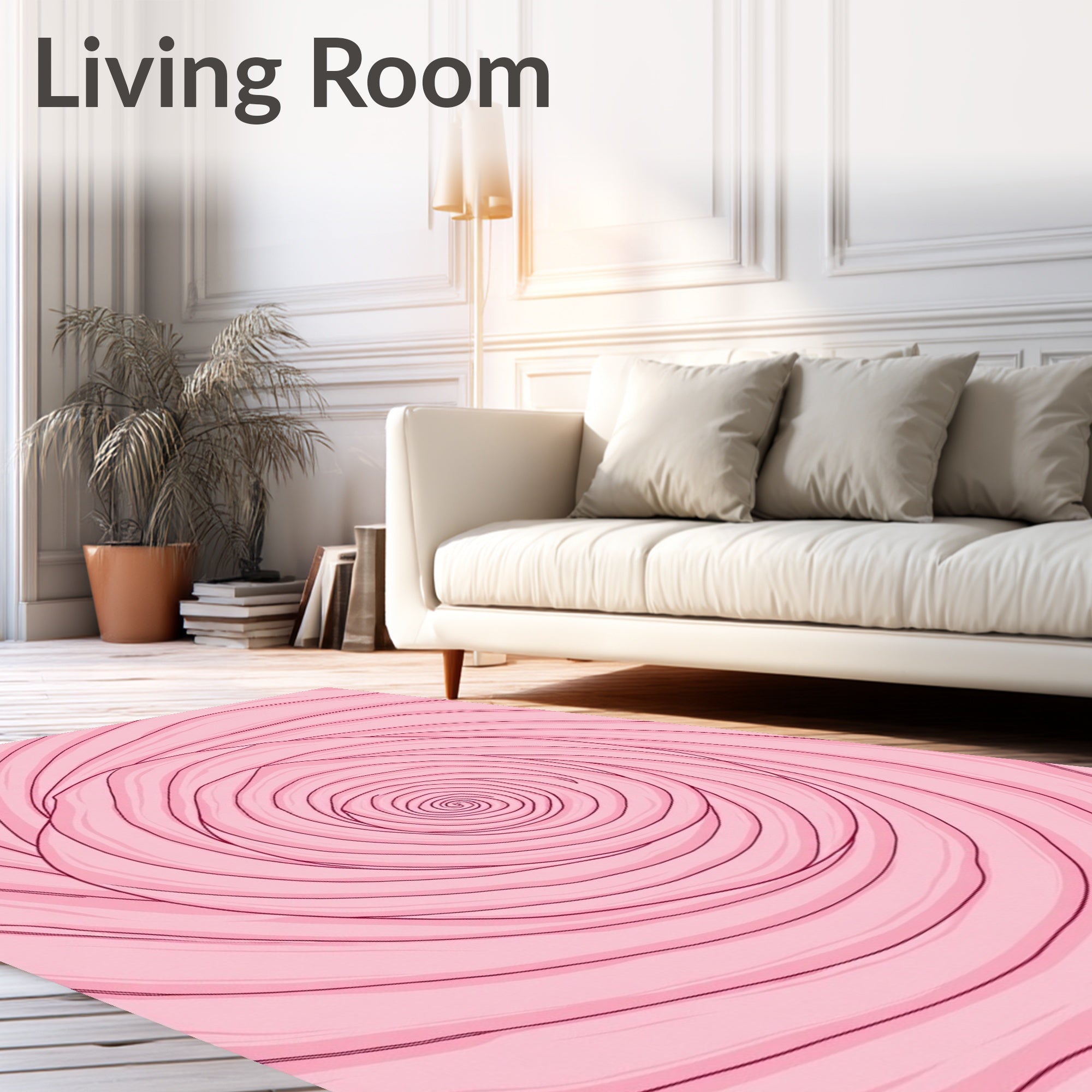Blush Pink Swirl Rose Aura Rug