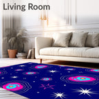 Cosmic Pink Galaxy Swirl Rug