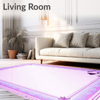 Purple Heart Swirl Floral Border Rug