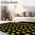 Yellow Ferns And Crimson Dots Rug