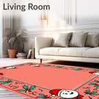 Whimsical Snowmen Holly Border Rug