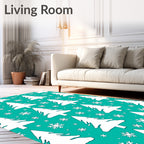 White Christmas Trees And Snowflakes Rug