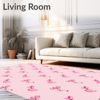 Pink Balloon Heart Line Art Rug