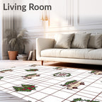 Festive Cream Truck Tree Wreath Rug
