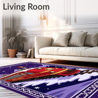 Winter Night Train Christmas Elves Rug