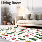 Whimsical Christmas Tree Candy Cane Collection Rug