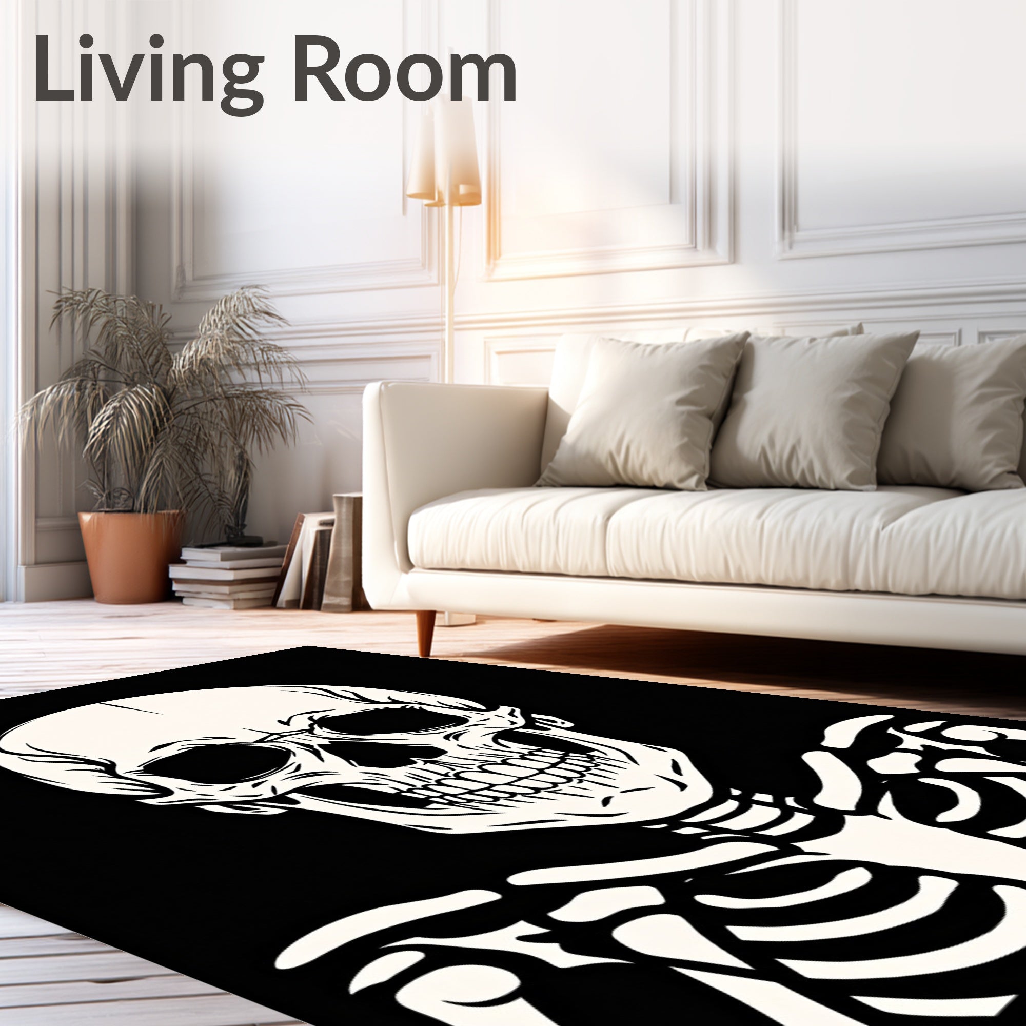 Gothic Skeleton Bone Outline Rug
