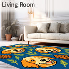 Golden Retriever Leaves Pinecone Medley Rug
