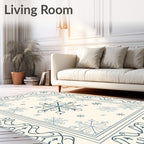 Winter Blue Snowflake Elegance Rug