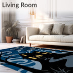 Spooky Silhouette Haunted House Path Rug
