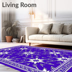 Bold Blue Geometric Starburst Rug