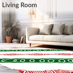 Red Green Diagonal Chain Link Rug