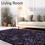 Deep Purple Black Organic Scroll Rug