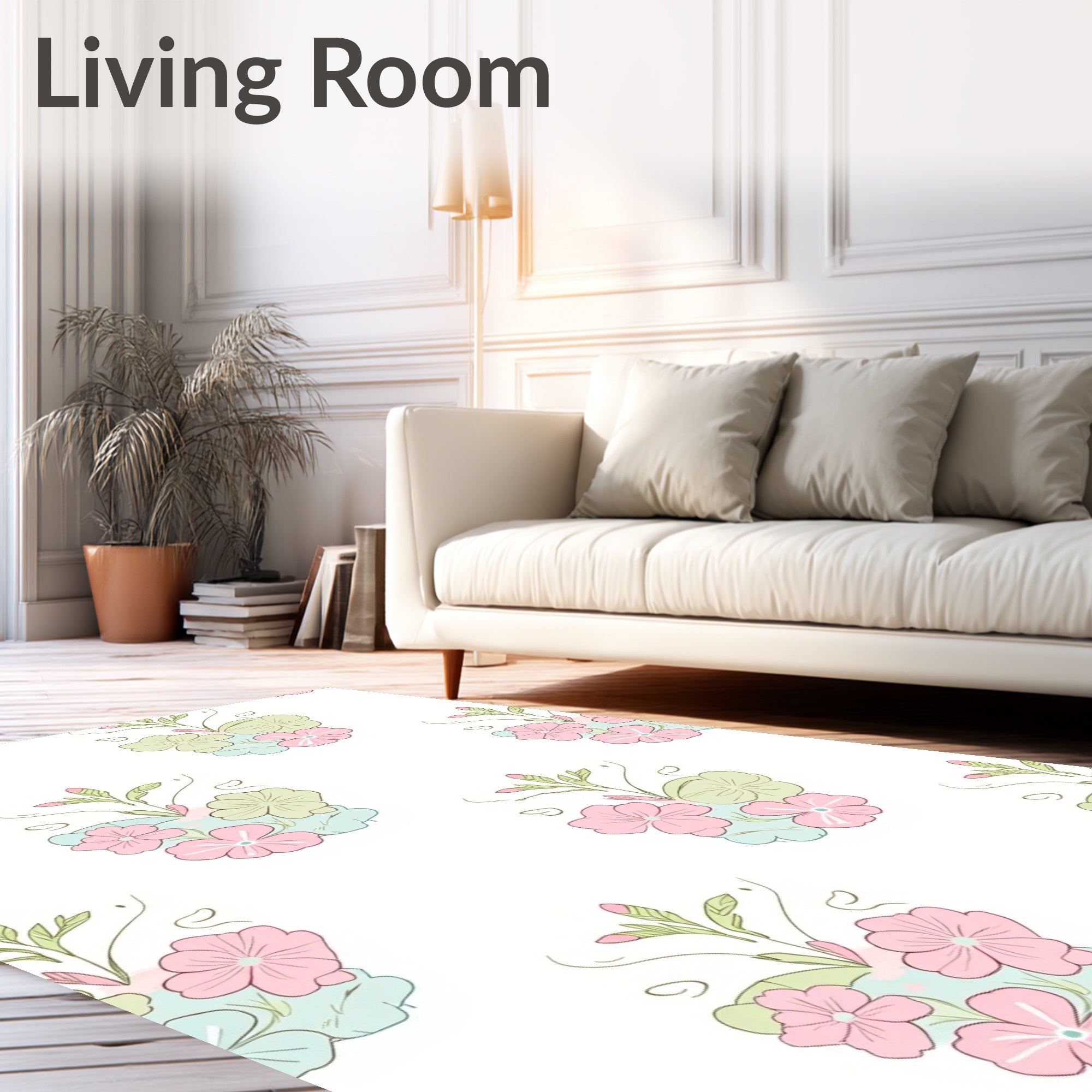 Whimsical Pastel Floral Bouquet Arrangement Rug