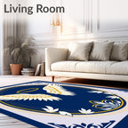 Royal Blue Angel Wings Halo Medallion Rug