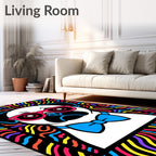 Vibrant Pug with Bowtie and Glasses Rug