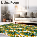 Vibrant Tropical Fanned Leaf Repeat Rug