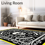 Gothic Black White Skull Ornament Rug