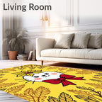 Cute Cat Festive Autumn Foliage Rug