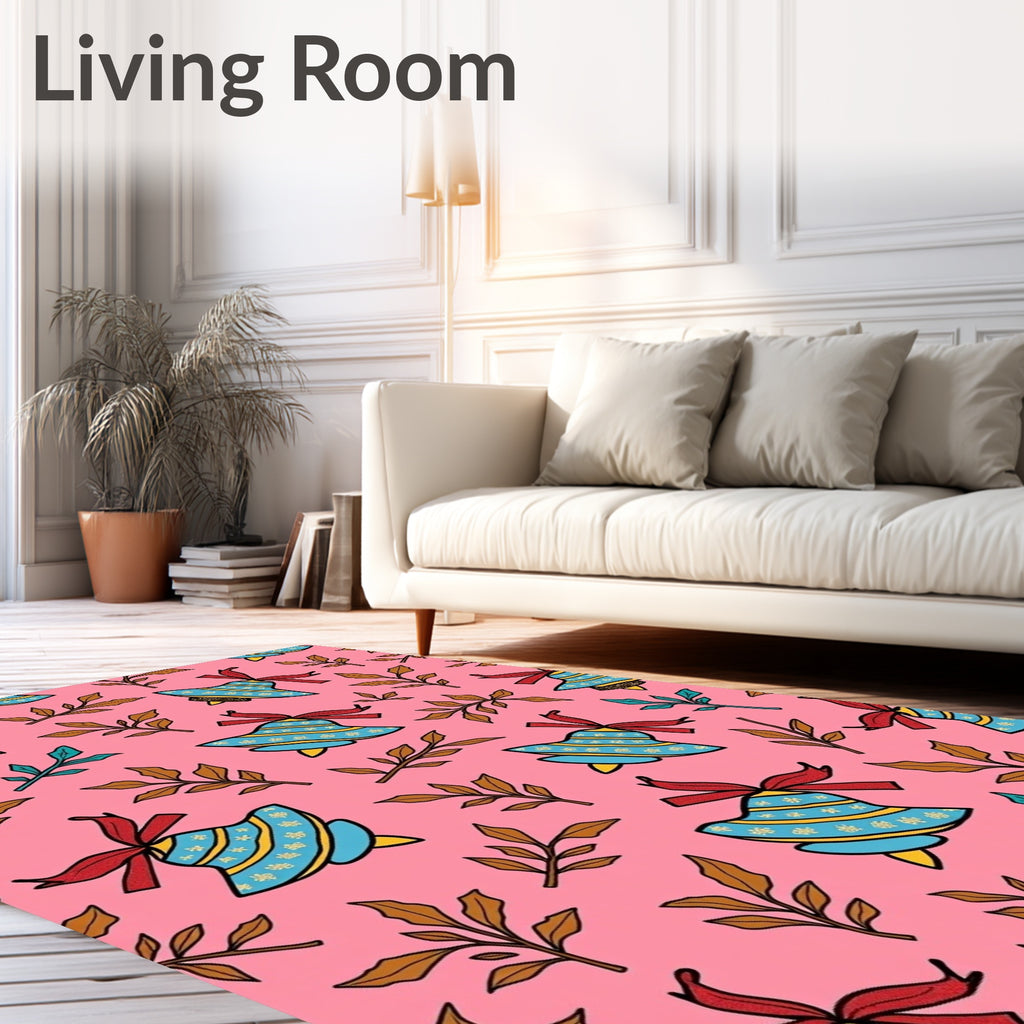 Pink Blue Bell Garland Rug