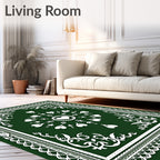 Elegant White Lace Heart Garland Rug