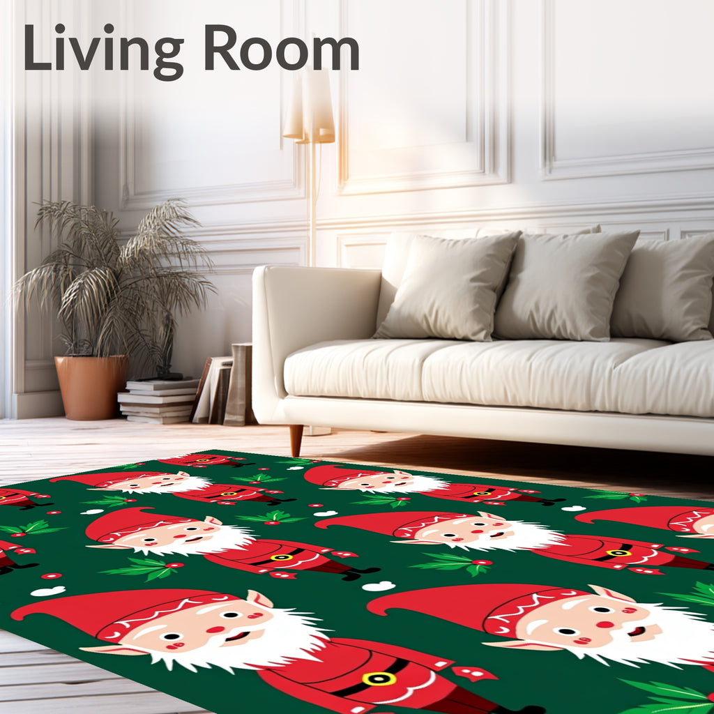 Christmas Elf Holly Berry Garland Rug