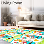 Happy Bunny Kids Easter Eggs Rug