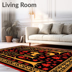 Golden Fox Red Maple Trees Border Rug
