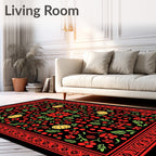 Autumn Harvest Pumpkin Floral Rug