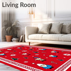 Festive Gnomes Candy Canes Trees Rug
