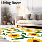 Golden Sunflower Garden Bloom Rug