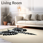 Monochromatic Skull Winged Insect Rug
