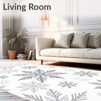 Silver Snowflake Cluster Artful Rug