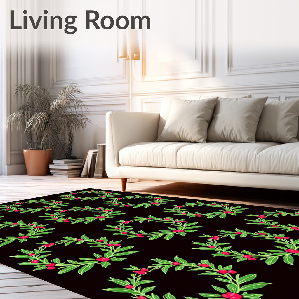 Emerald Wreath Cherry Garland Rug
