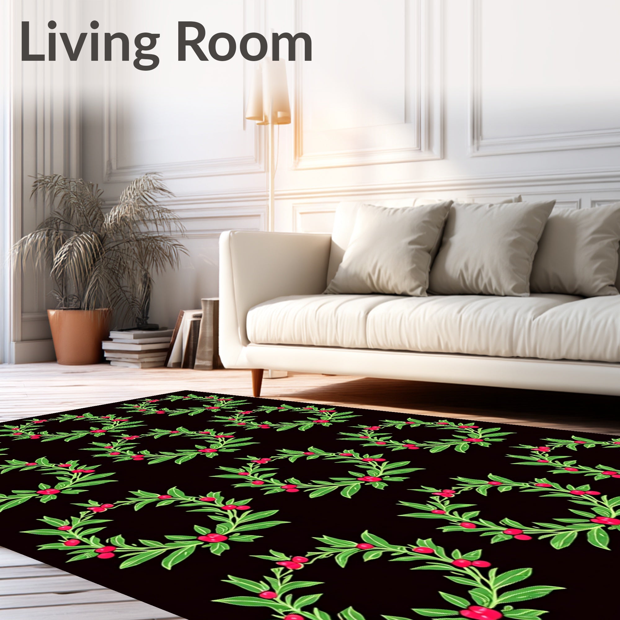 Emerald Wreath Cherry Garland Rug