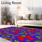 Red Holly Bows with Vines Rug