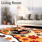 Golden Dog Autumn Leaves Rug