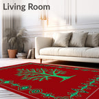 Crimson Tree Eye Border Rug