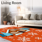 Gingerbread House Snow Flake Scene Rug