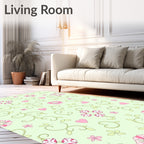 Sweet Hearts Pink Floral Vines Rug